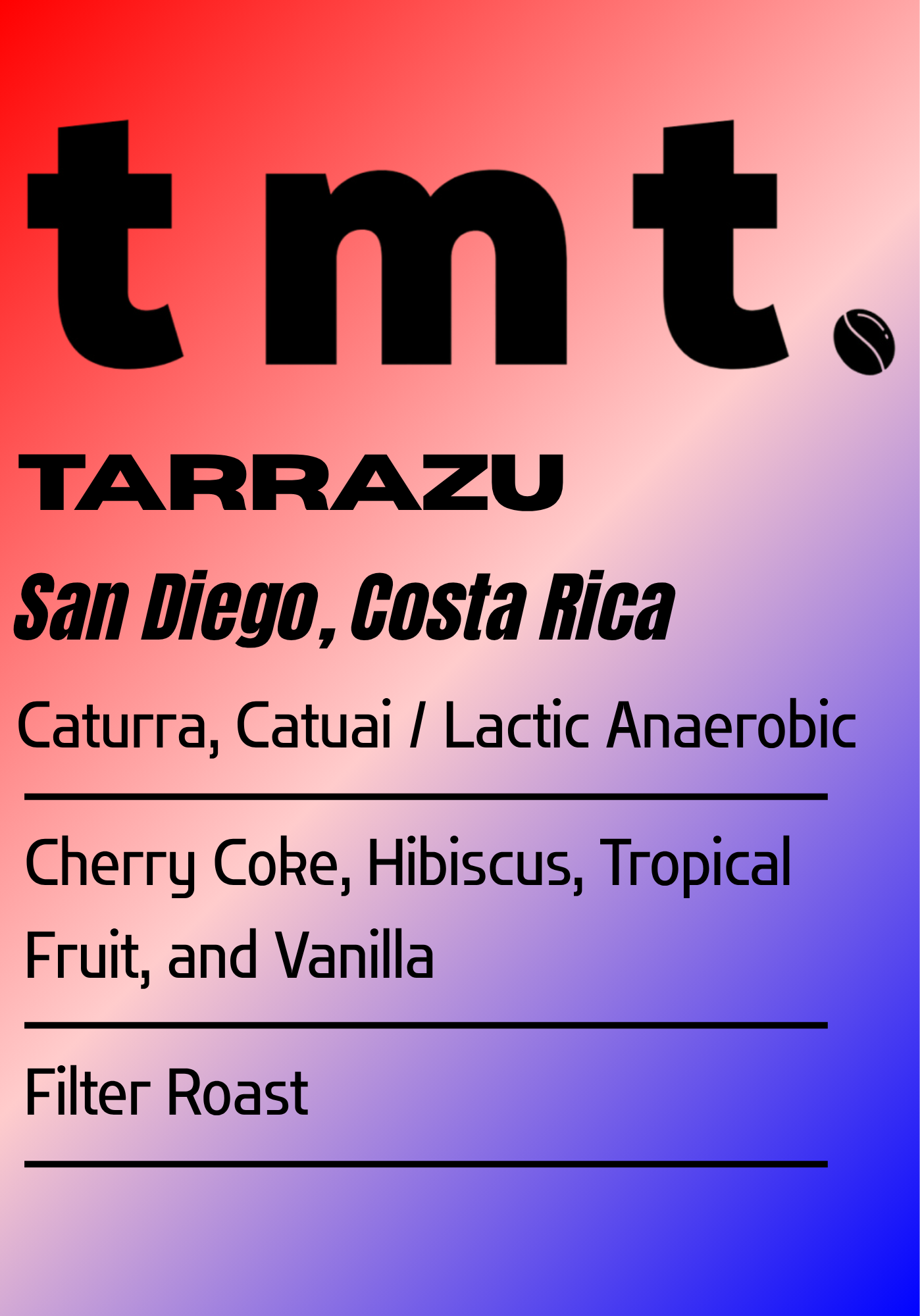 Costa Rica Tarrazu coffee bag